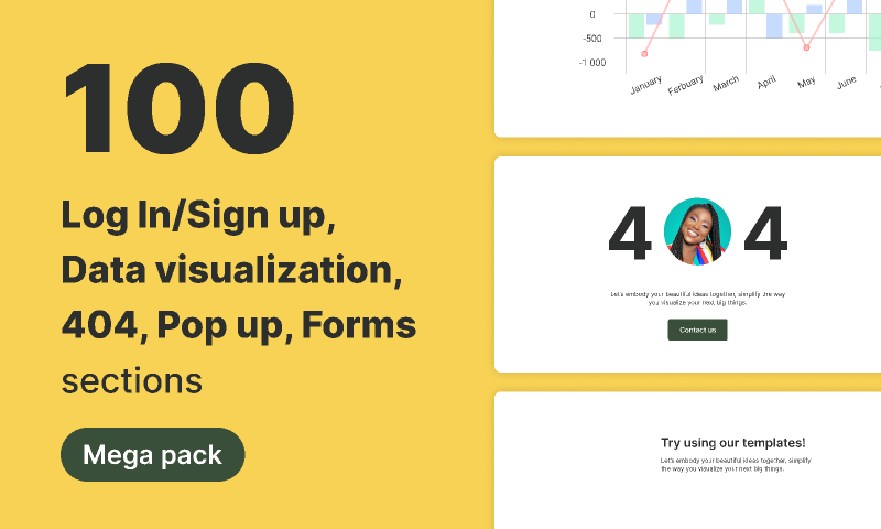 100 - Log In/Sign up - Data visualization - 404 - Popup