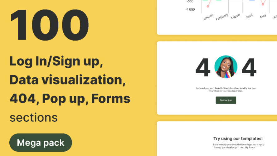 100 - Log In/Sign up - Data visualization - 404 - Popup