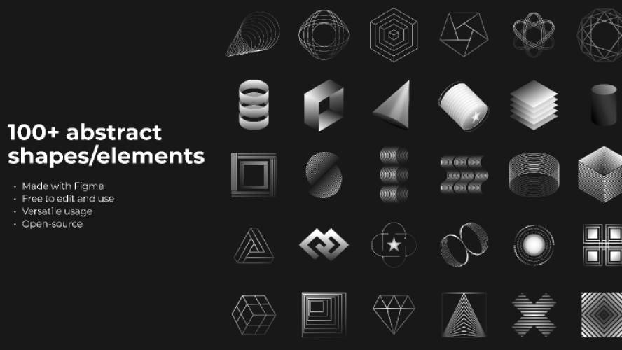 100+ abstract shapes Figma elements