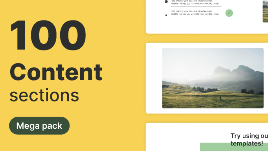 100 Content Sections Mega Pack Figma UI Kit