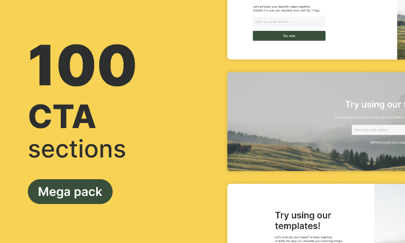 100 CTA Sections Mega Pack Figma UI Kit