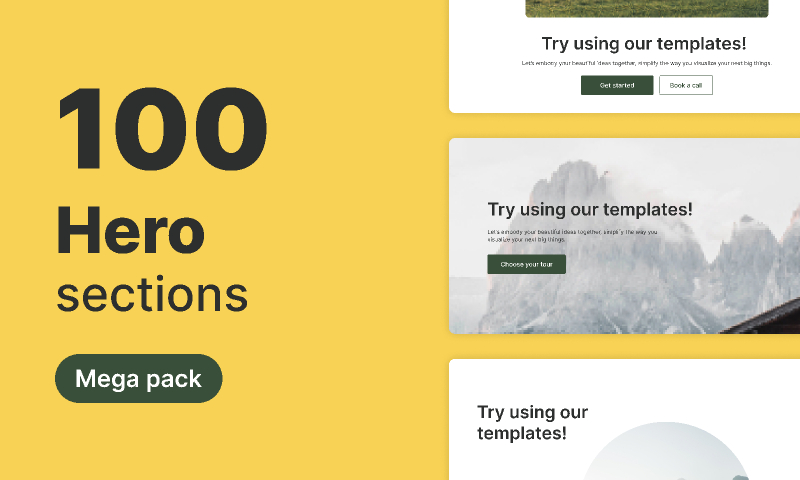 100 Hero Sections Mega Pack Figma UI Kit