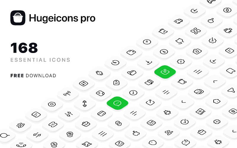 168 Essential Free Icons Hugeicons for Figma