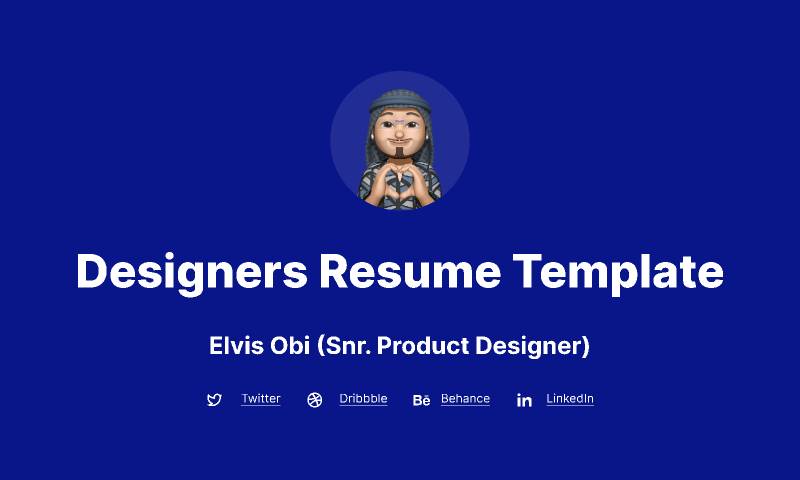 2022 Free Figma Resume Template For Designers