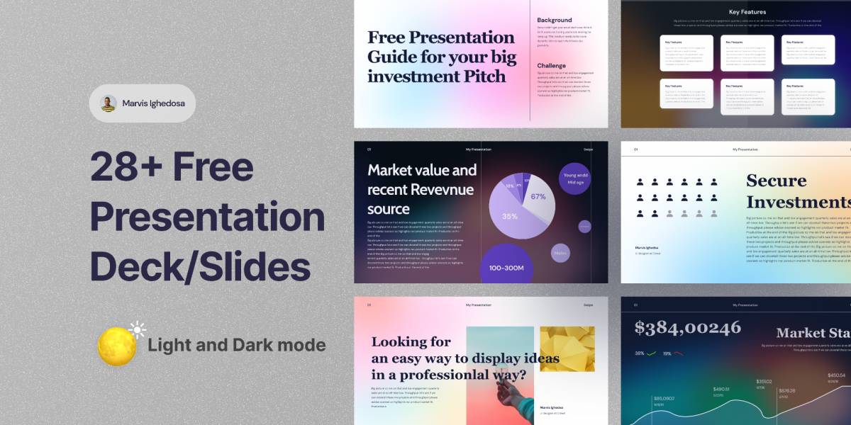 28+ Free Presentation Deck/Slides Figma Template