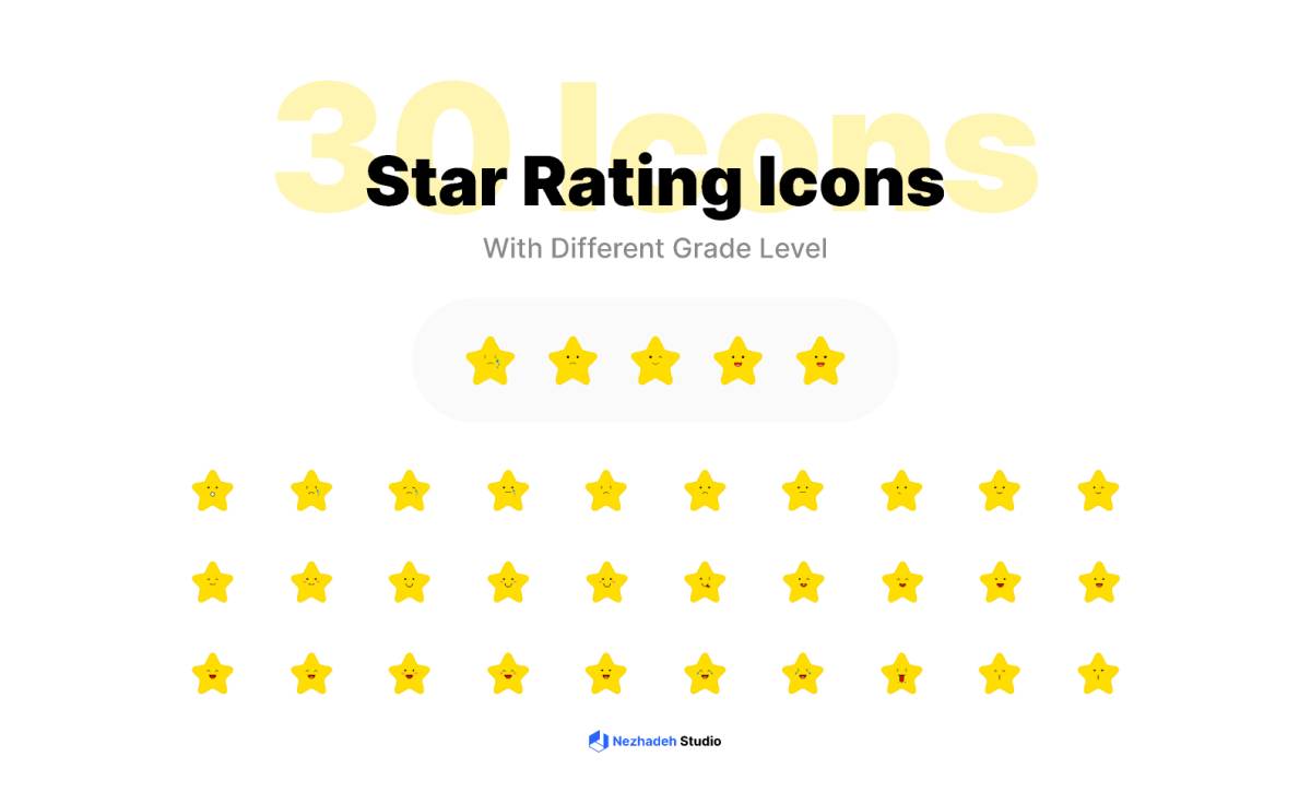 30 Star Rating Icons Figma Ui Kit
