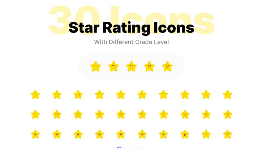 30 Star Rating Icons Figma Ui Kit