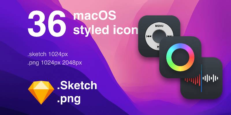36 macOS styled icons figma template