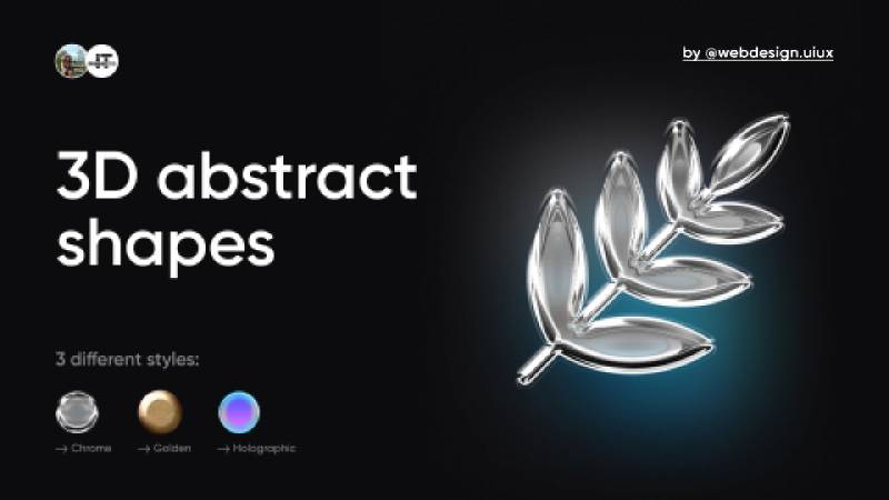 3D abstract shapes - Free Figma material design