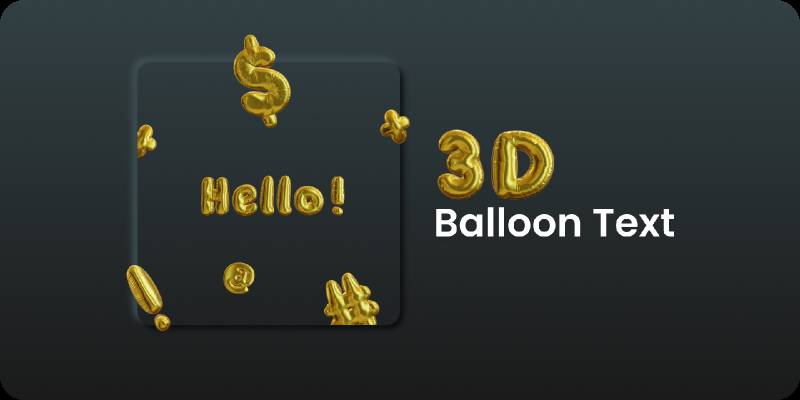 3D balloon text Figma Template