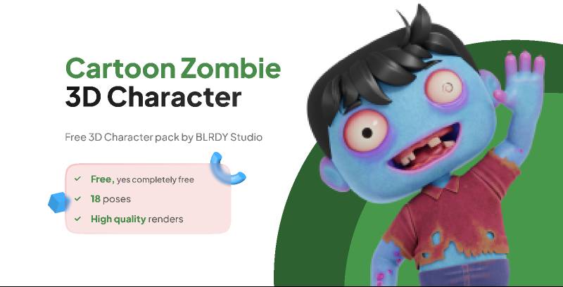 3D Cartoon Zombie Figma Free Download