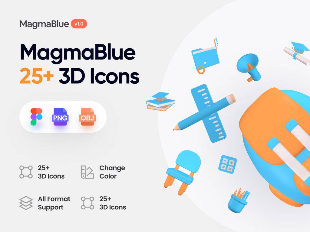 3D Education Icons Design