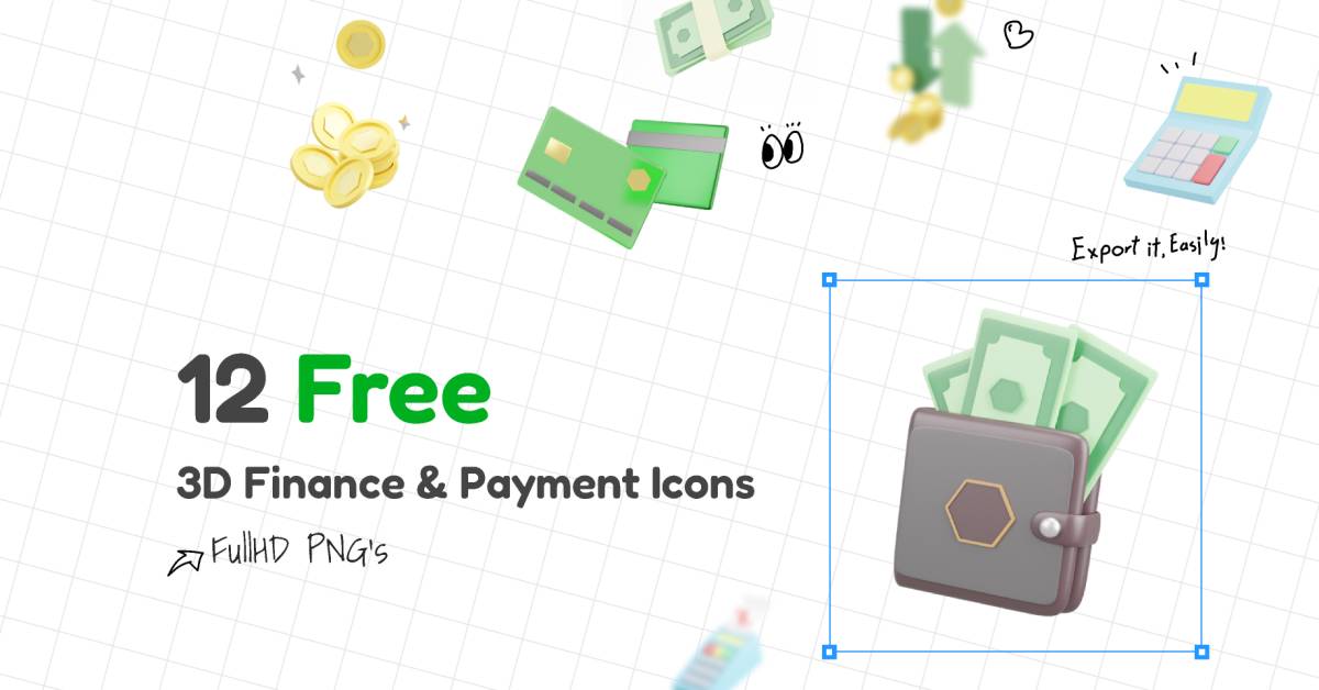 3D Finance & Payment Icons Figma Illustration