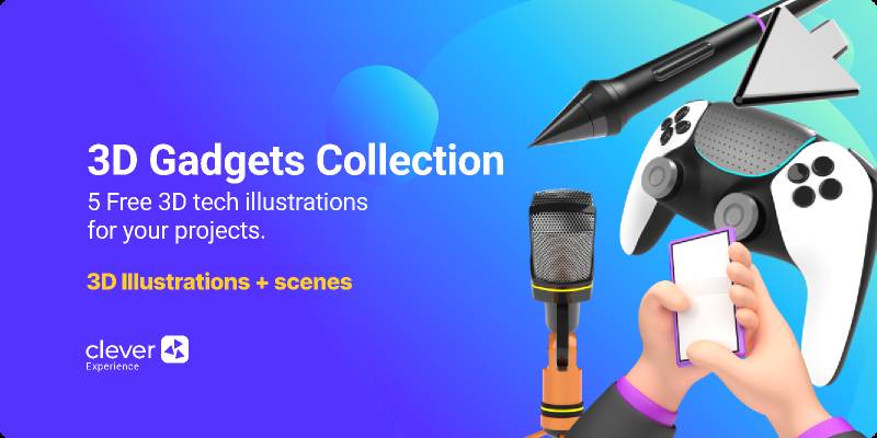 3D Gadgets Collection (Freebie figma)