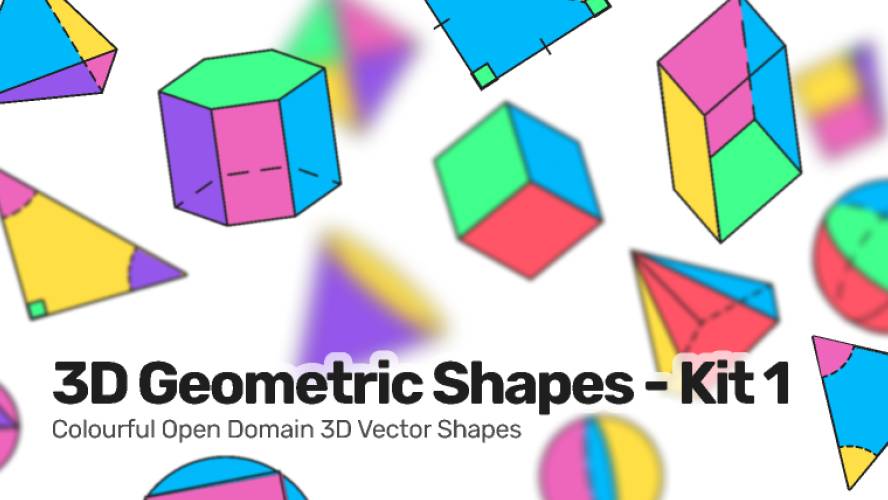 3D Geometric Shapes Figma Illustration
