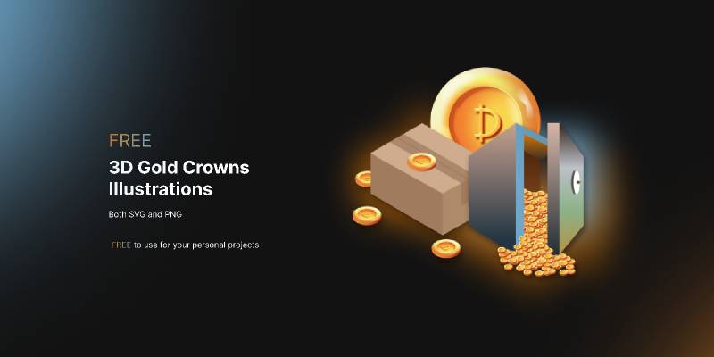 3D Gold Crowns Illustrations figma template