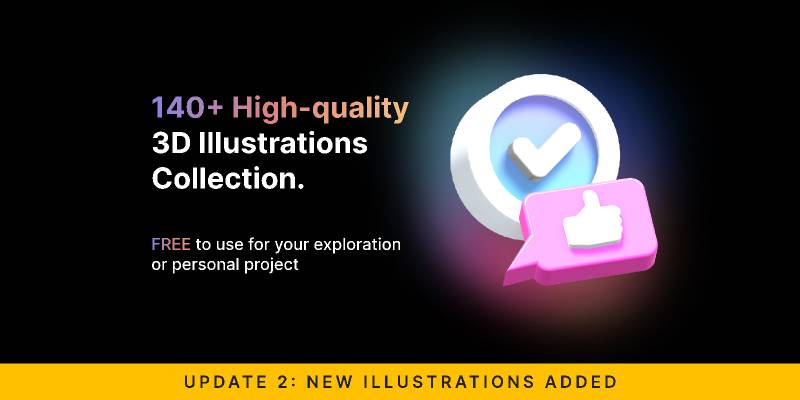 3D Illustration Pack Figma Free Download