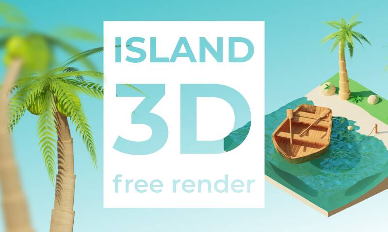 3D Island FREE Figma Template