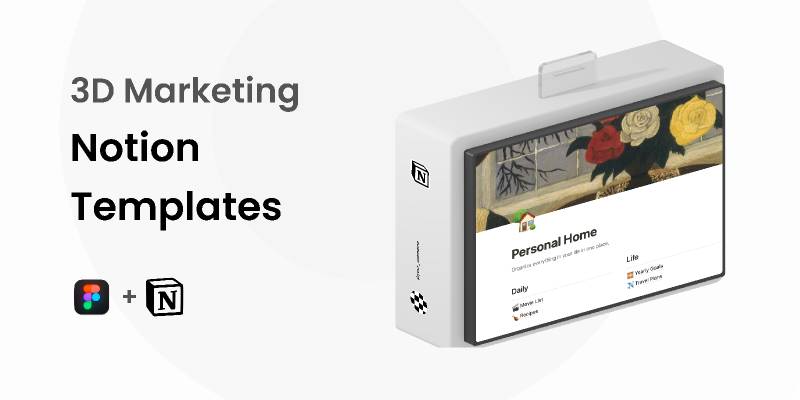 3D Notion Marketing Material Figma Template