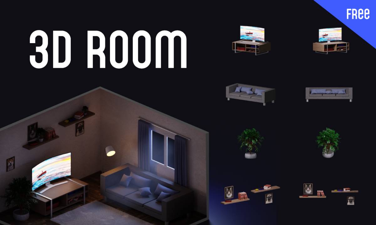 3D Room HIGH-RESOLUTION Figma Template