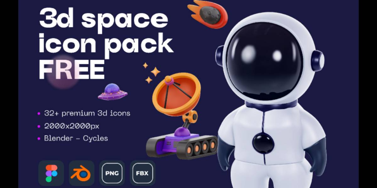 3D Space Pack FREE Figma Template