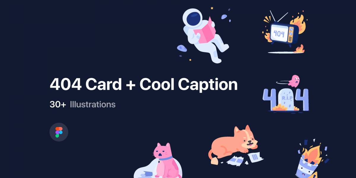 404 Illustration Card With Cool Caption Figma Template