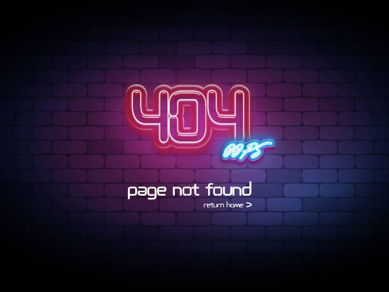 404 Page Concept - Neon