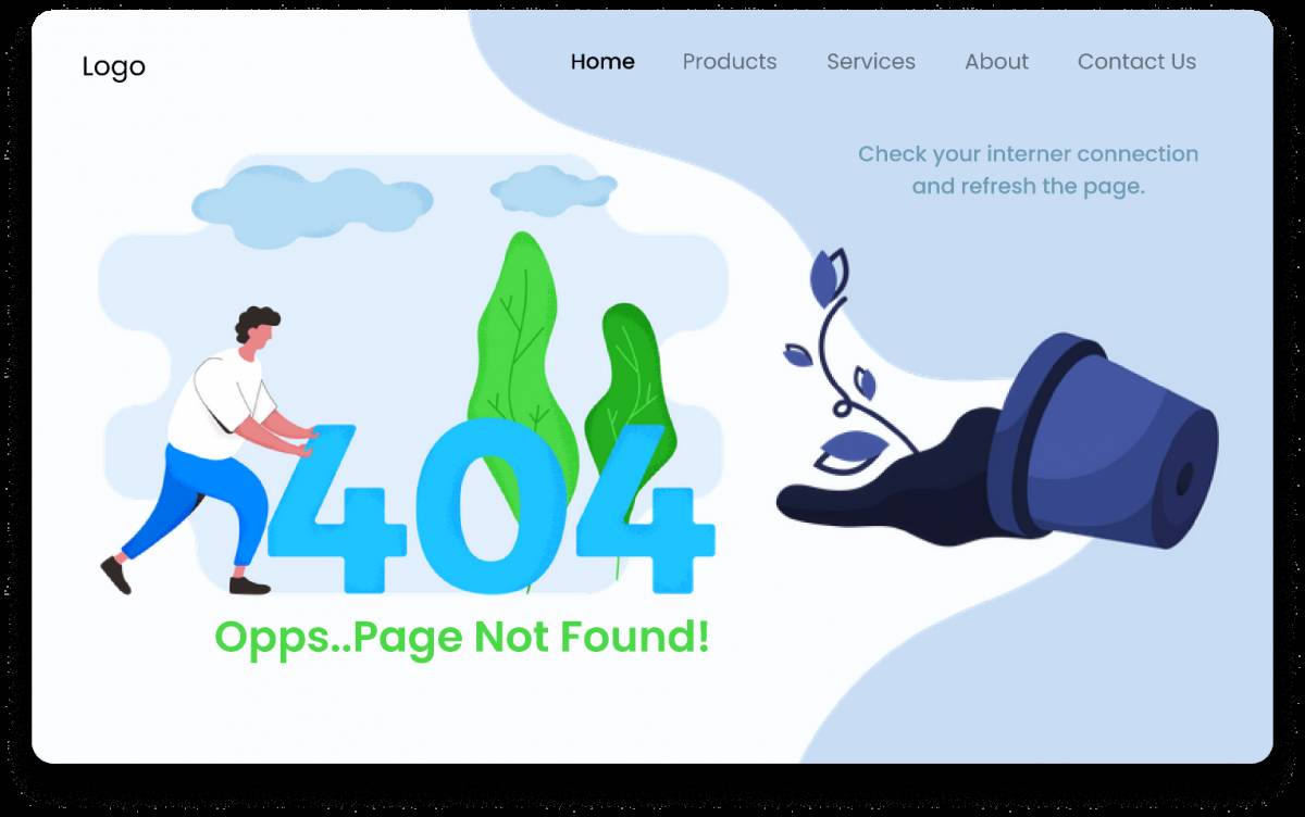 404 page not found Figma Template