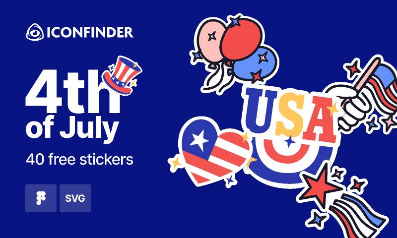 4th of July stickers figma ui kit