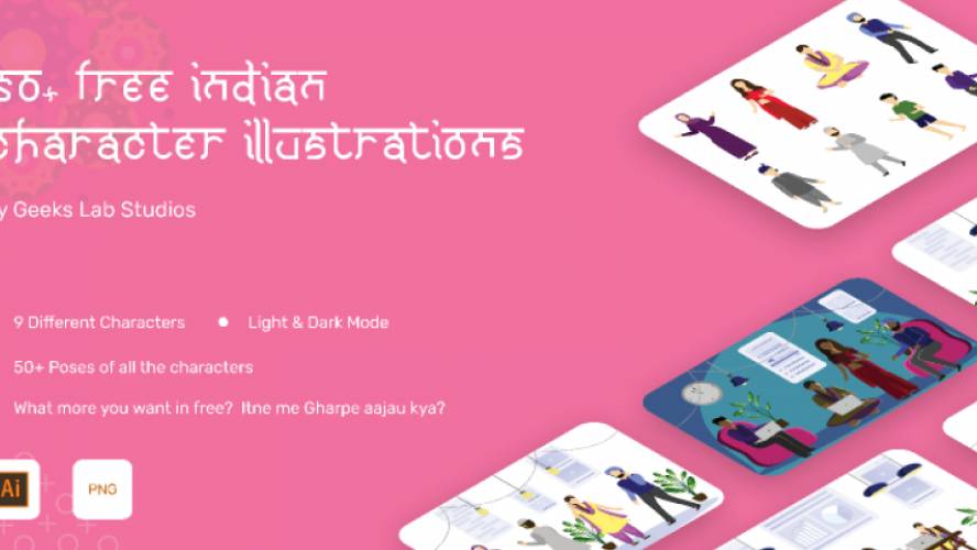 50+ Free Indian Character Illustrations figma