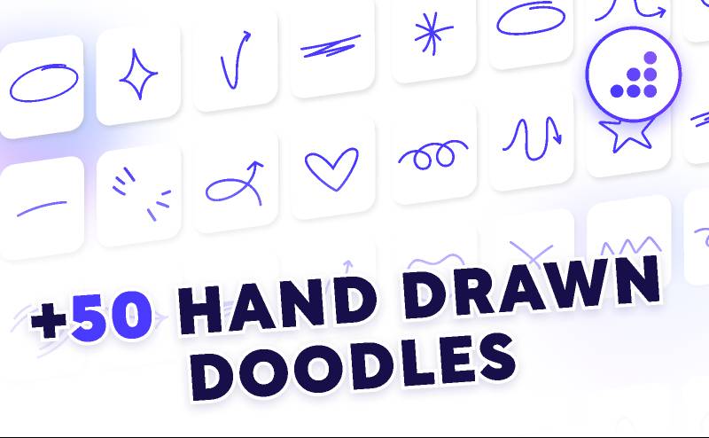50+ Hand Drawn Doodles Figma Illustration