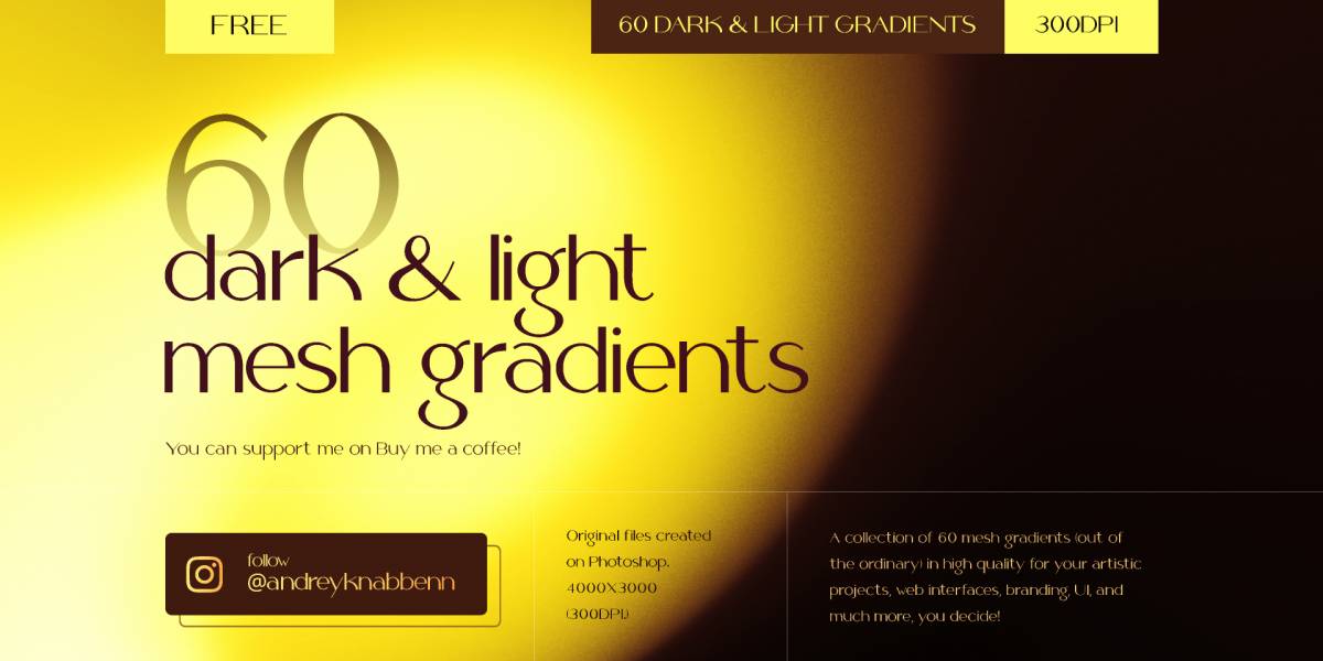 60 Dark & Light Mesh Gradients Figma Free Download
