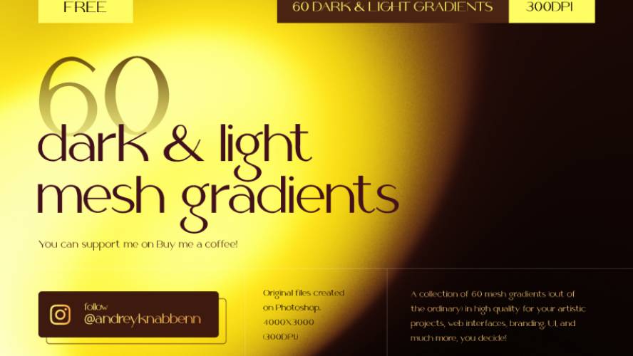 60 Dark & Light Mesh Gradients Figma Free Download