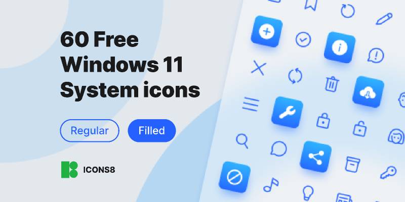 60 Free Windows11 System icons - Figma