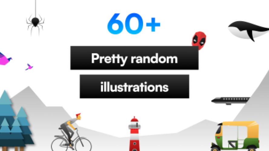 60+ Pretty Random Illustrations figma template