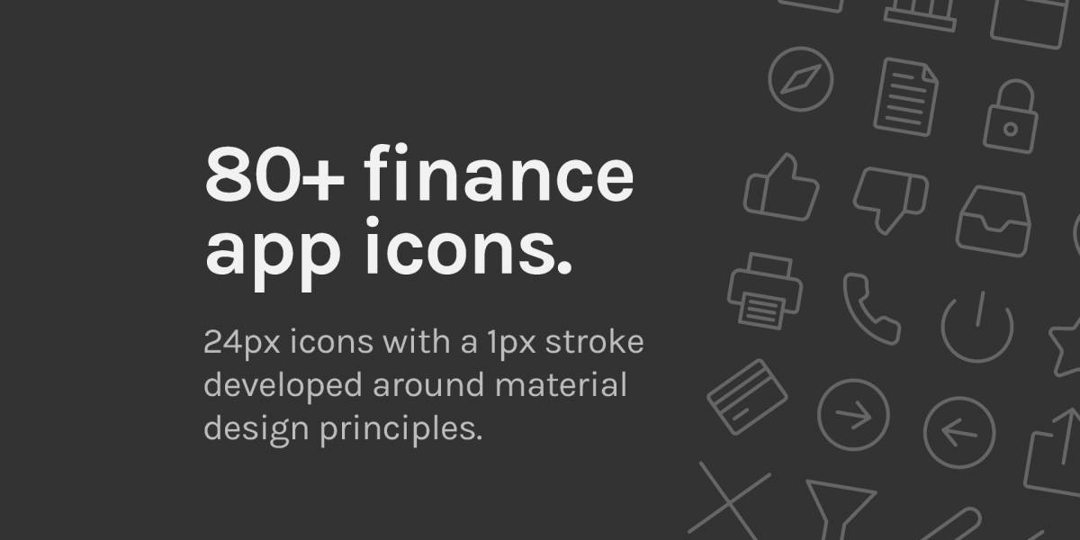 80+ finance app icons Figma Template