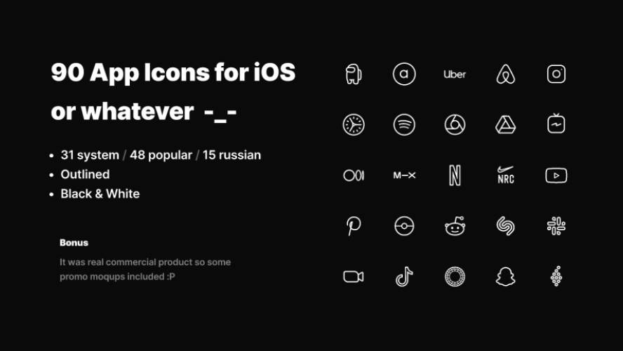90 App Icons for iOS Figma Template