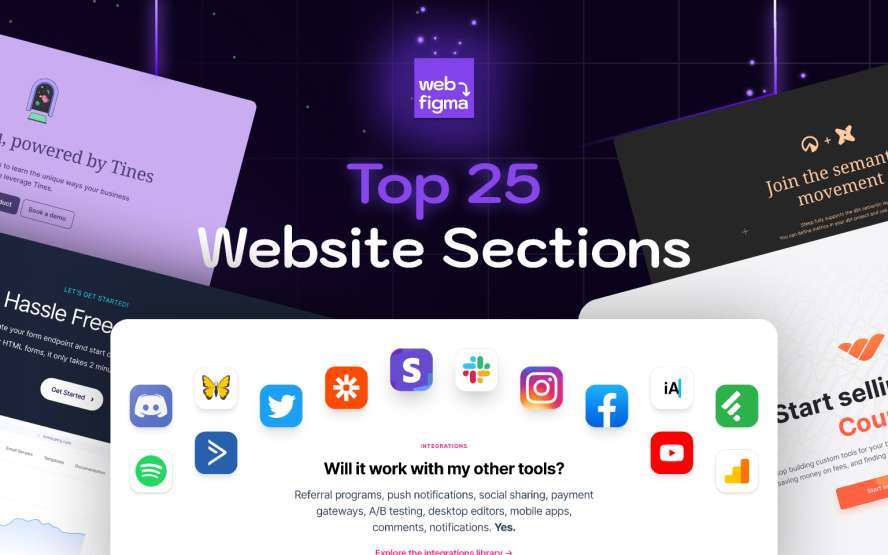 Top 25 Website Sections UI inspiration