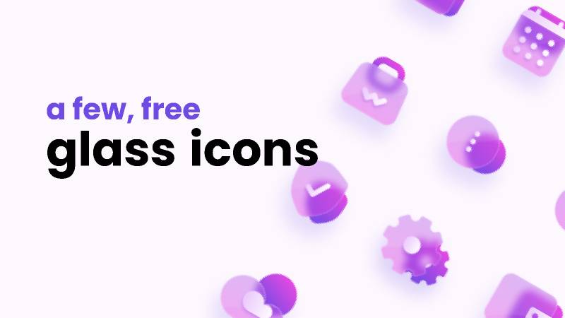 A few free glass icons Figma Resource