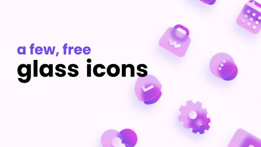 A few free glass icons Figma Resource