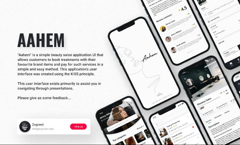 Aahem Beauty Salon Figma Mobile Template