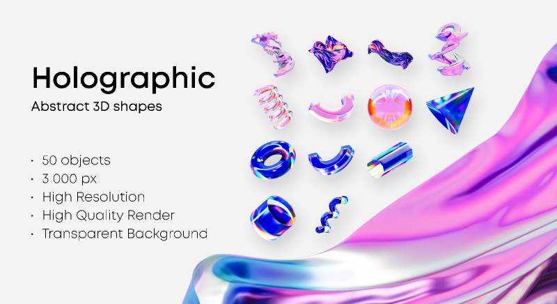 Abstract 3D shapes Figma Template