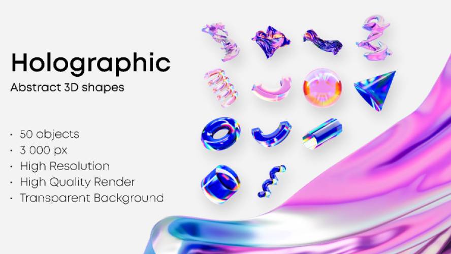 Abstract 3D shapes Figma Template