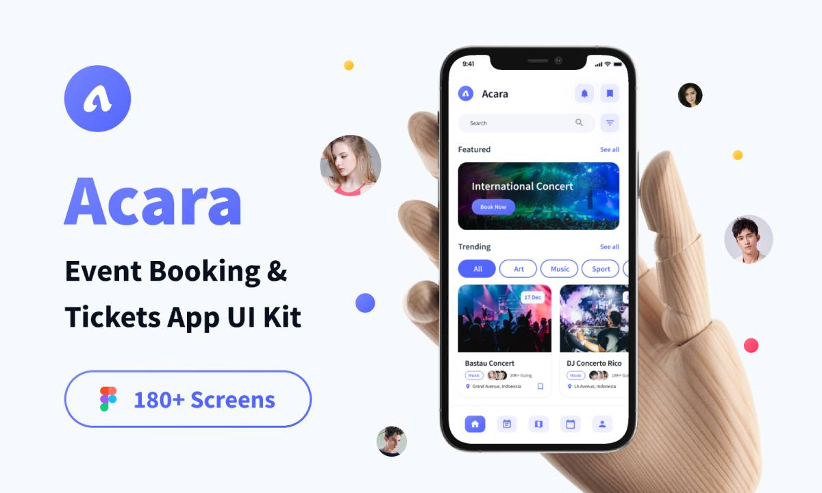 Acara - Event Booking & Tickets Figma App UI Kit