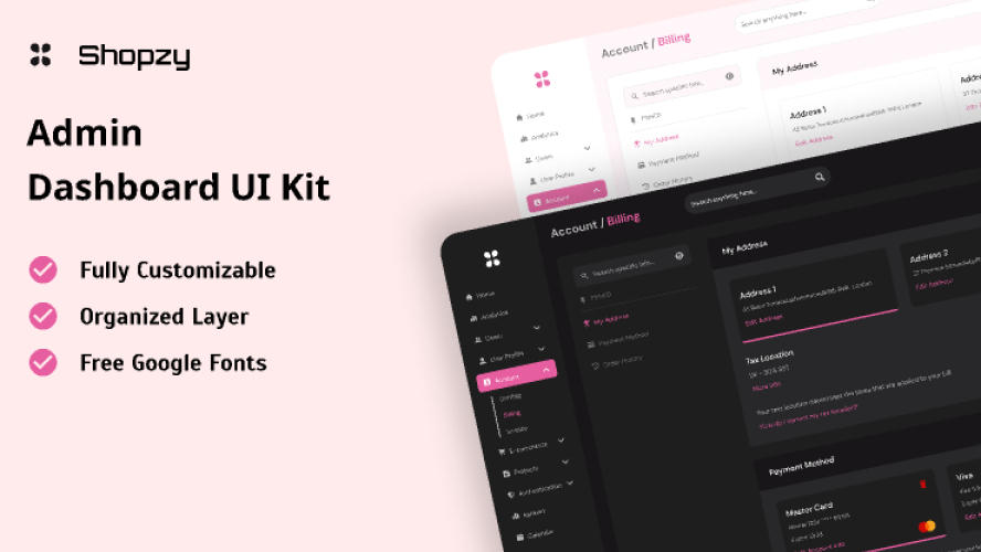 Admin dashboard UI Kit Figma Template