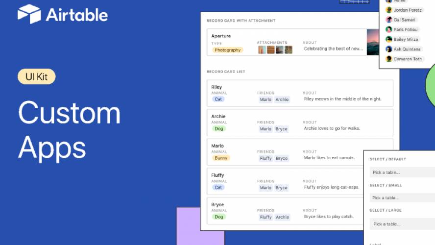 Airtable Apps UI Kit design system figma
