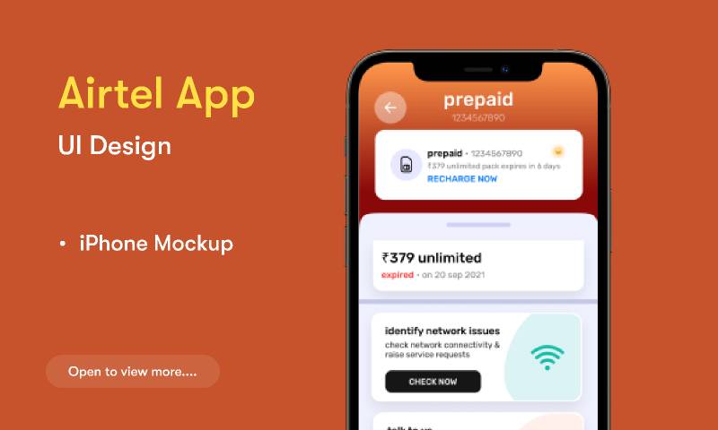 Airtel app help info UI Figma Template