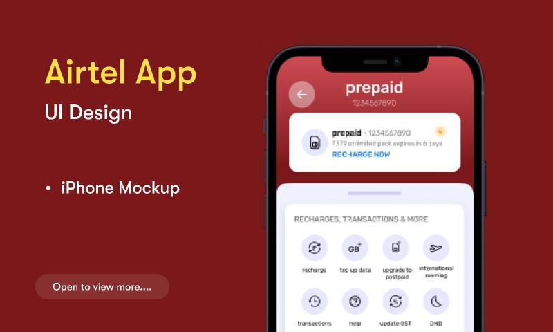 Airtel app pack expiry info figma mobile template