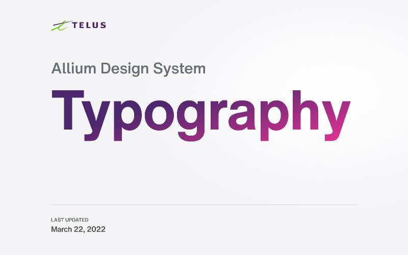Allium Design System - Allium Typography