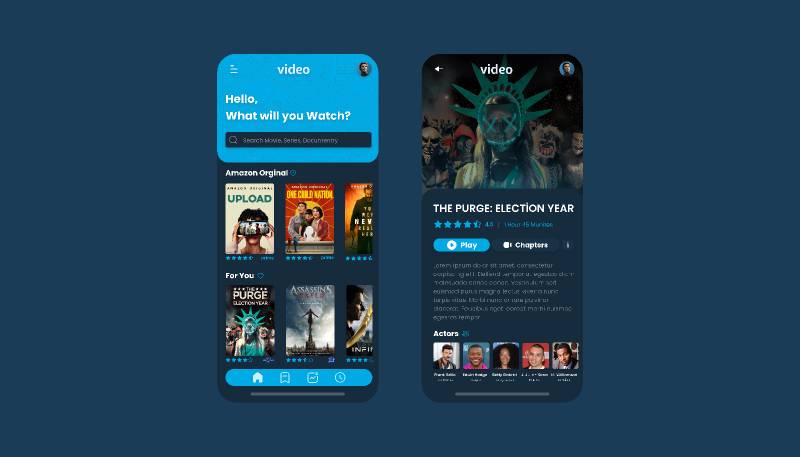 Amazon Prime Video Mobile UI&UX Design Figma Template